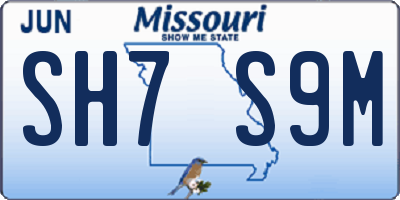 MO license plate SH7S9M