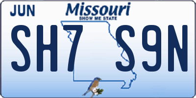 MO license plate SH7S9N