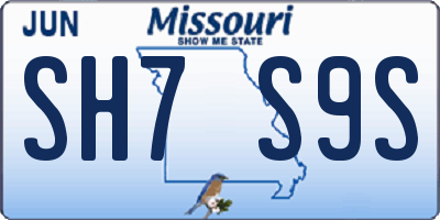 MO license plate SH7S9S