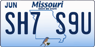 MO license plate SH7S9U