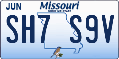 MO license plate SH7S9V