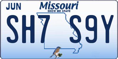MO license plate SH7S9Y