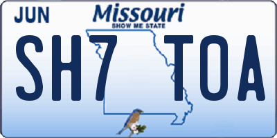 MO license plate SH7T0A