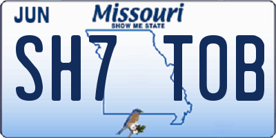 MO license plate SH7T0B
