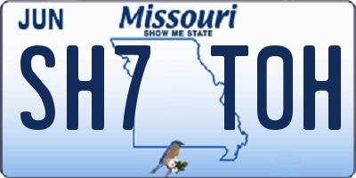 MO license plate SH7T0H