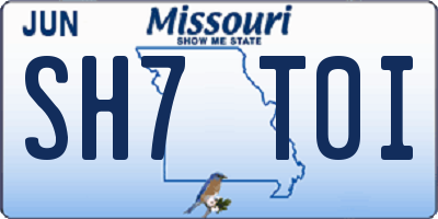 MO license plate SH7T0I