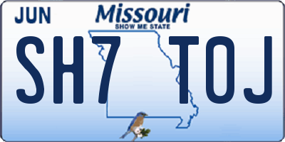 MO license plate SH7T0J