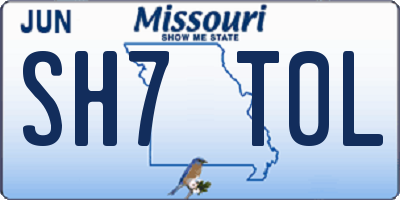 MO license plate SH7T0L