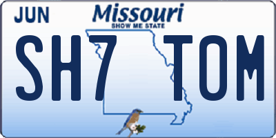 MO license plate SH7T0M