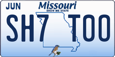 MO license plate SH7T0O