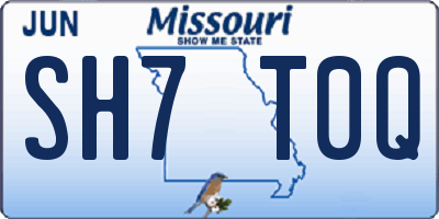 MO license plate SH7T0Q