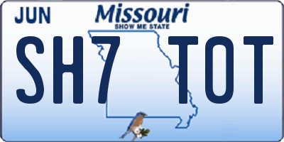 MO license plate SH7T0T