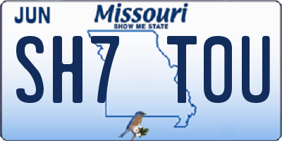 MO license plate SH7T0U
