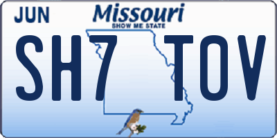 MO license plate SH7T0V