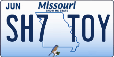 MO license plate SH7T0Y