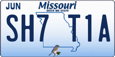 MO license plate SH7T1A