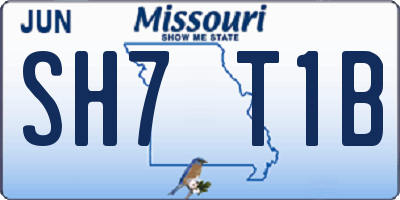 MO license plate SH7T1B