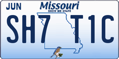 MO license plate SH7T1C