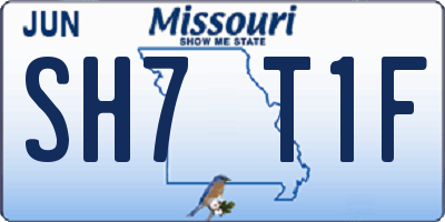 MO license plate SH7T1F