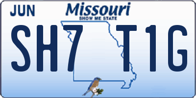 MO license plate SH7T1G