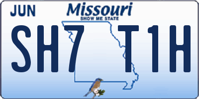 MO license plate SH7T1H