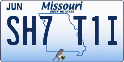 MO license plate SH7T1I
