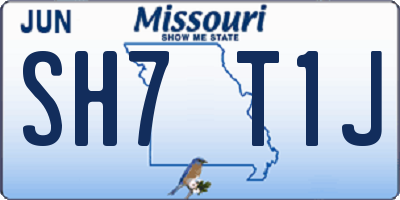 MO license plate SH7T1J
