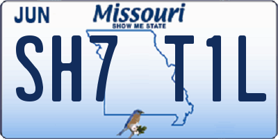 MO license plate SH7T1L