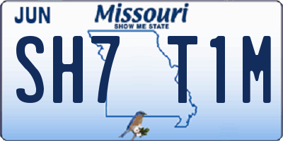 MO license plate SH7T1M