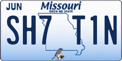 MO license plate SH7T1N