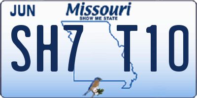 MO license plate SH7T1O
