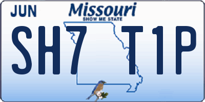 MO license plate SH7T1P