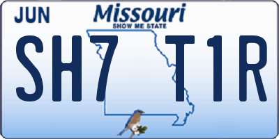 MO license plate SH7T1R