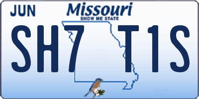MO license plate SH7T1S