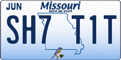 MO license plate SH7T1T