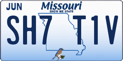 MO license plate SH7T1V