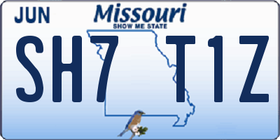 MO license plate SH7T1Z