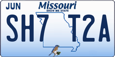 MO license plate SH7T2A