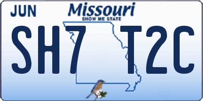 MO license plate SH7T2C