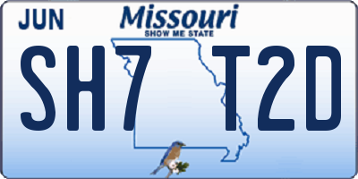 MO license plate SH7T2D