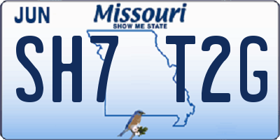 MO license plate SH7T2G