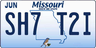 MO license plate SH7T2I