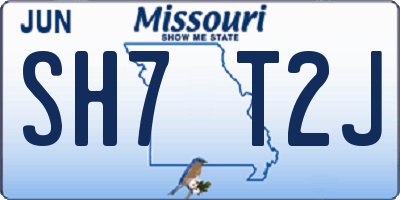 MO license plate SH7T2J
