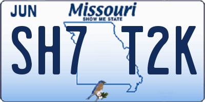 MO license plate SH7T2K