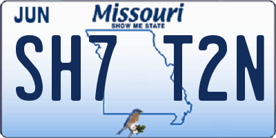 MO license plate SH7T2N