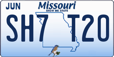 MO license plate SH7T2O