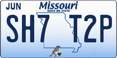 MO license plate SH7T2P