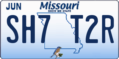 MO license plate SH7T2R