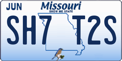 MO license plate SH7T2S