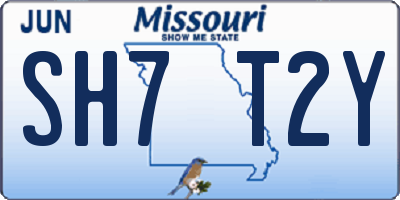 MO license plate SH7T2Y